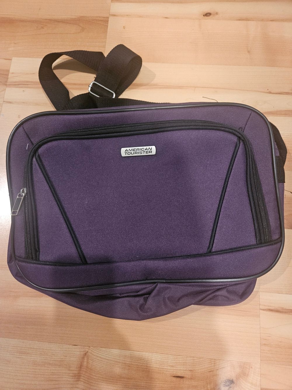American Tourister Purple Messenger Bag with Black Trim